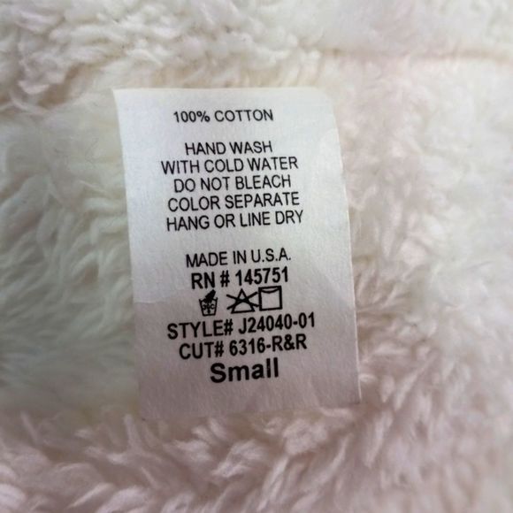 J.Roberts cotton, light flannel over teddy bear lining Vest, sz S - Picture 5 of 5